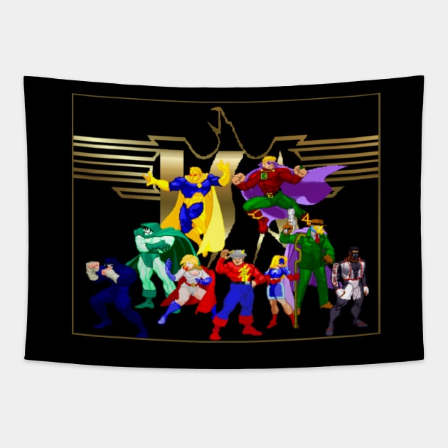 Sprited Justice Society of America Members Tapestry by Flashshello