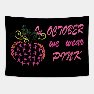 Breast Cancer, Pumpkin, Pink Ribbon Tapestry