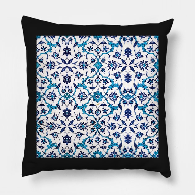 Persian Ceramic Design 4 Pillow by SilkMinds