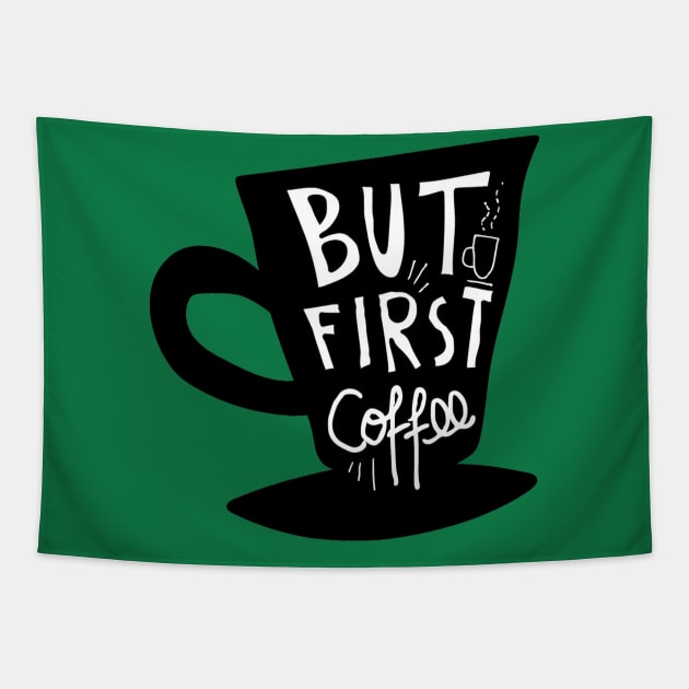 But First Coffee Tapestry by Mako Design 