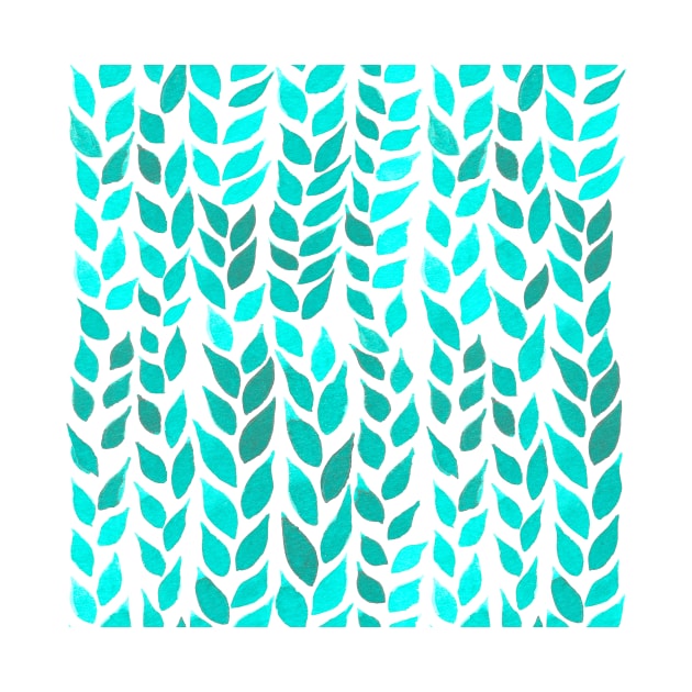 Simple Watercolor Leaves -  Mint Green by monitdesign