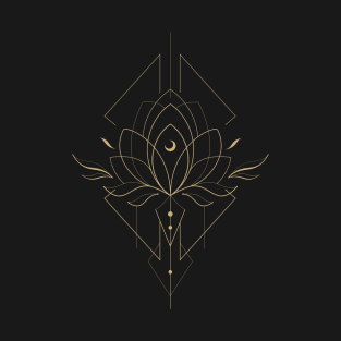 Geometric Lotus Flower 5 / Gold-ish Version T-Shirt