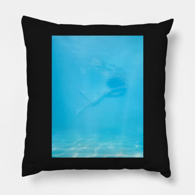 Pretty Woman Swimming Unterwater Pillow by visualspectrum