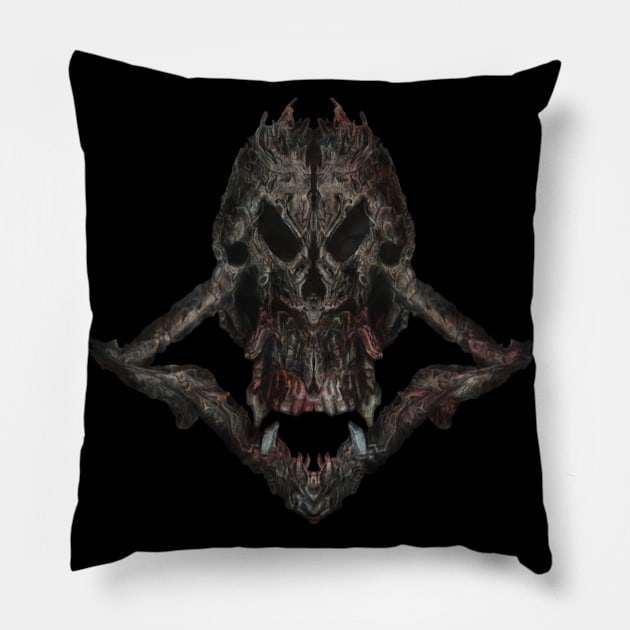 Devil Skull no.2 Pillow by KritwanBlue