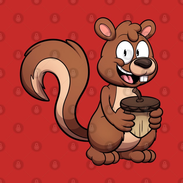Cute Squirrel With Nut by TheMaskedTooner