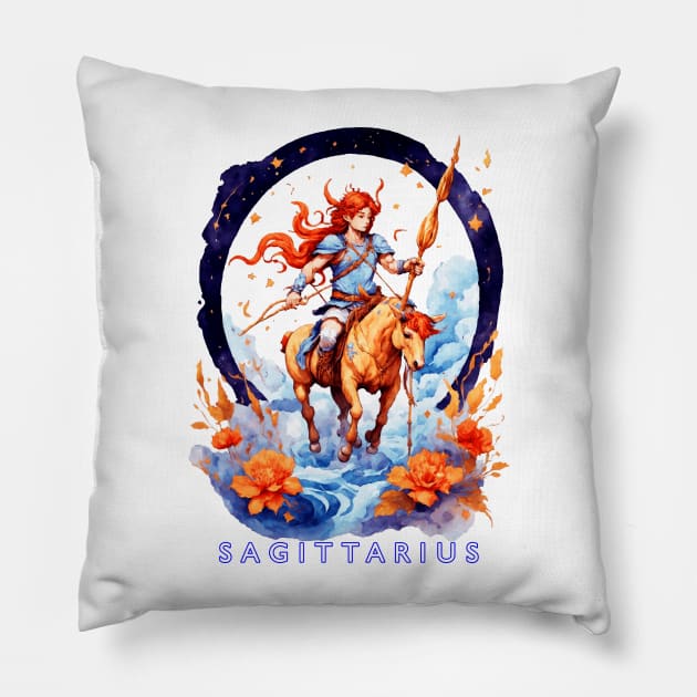 Zodiac sign Sagittarius T-shirt Pillow by Emotiondesign