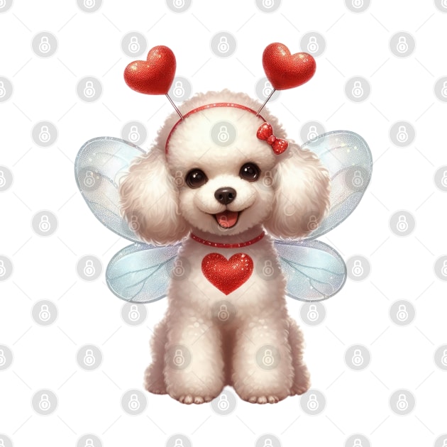 Valentine Fairy Poodle Dog by Chromatic Fusion Studio