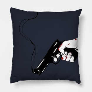 Steamy Pistol Sketch Pillow