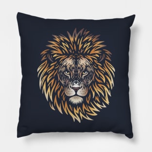 African Lion Face Pillow