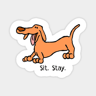 Sit Stay Daft Dachshund Sausage Weiner Dog Magnet