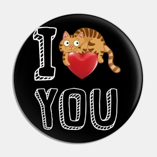 I Love You Cat Valentine Pin