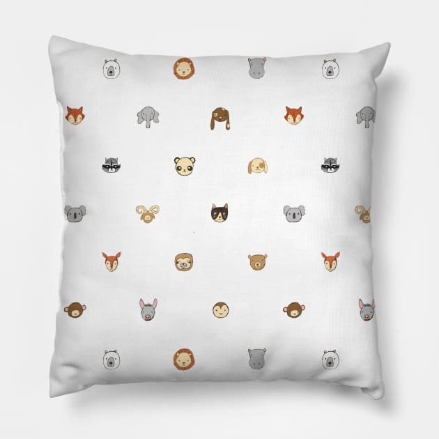 Animals - White Pillow by crumpetsandcrabsticks