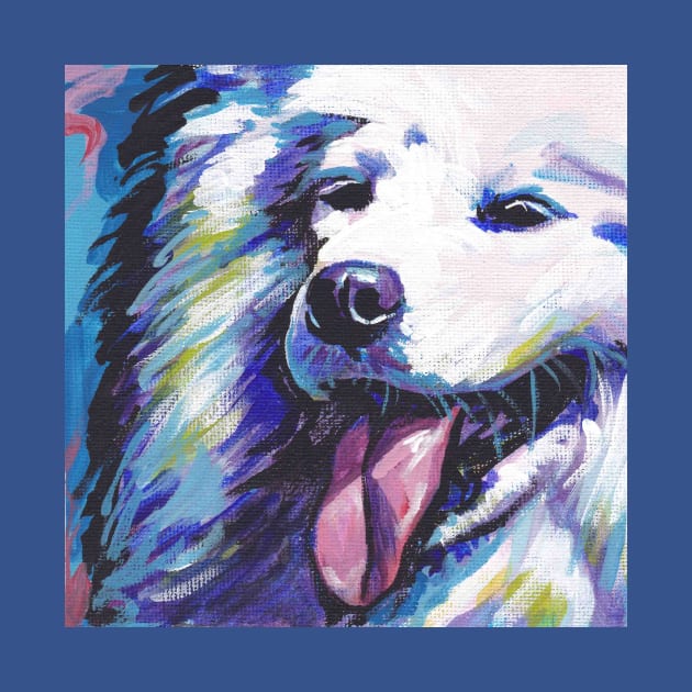 Samoyed dog art Bright colorful pop art by bentnotbroken11