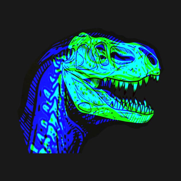 T-Rex Interactive Green&Blue Filter T-Shirt #2 By Red&Blue by RedAndBlue