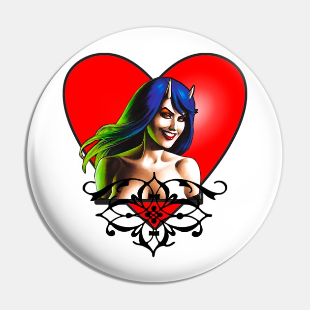 temptation girl with heart and horns Pin by Marccelus