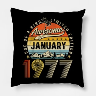 Awesome Since January 1977 Vintage 46th Birthday Pillow