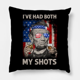 Lincoln 4th Of July I've Had Both My Shots Drinking Party Pillow