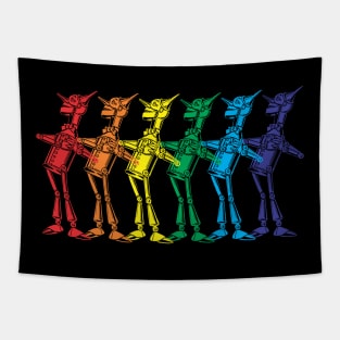 Tin Woodman Reverse Rainbow Repeat Lineup Tapestry