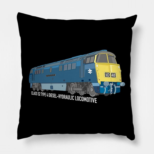 British Rail Class 52 Type 4 Diesel-hydraulic Locomotive 1960s Train Gift Pillow by Maljonic