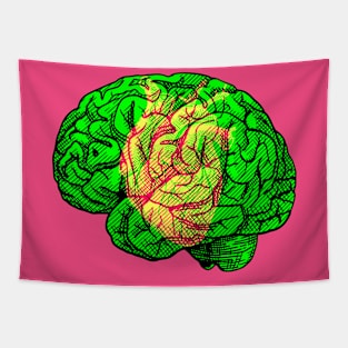 Brain&Heart Interactive Magenta&Green Filter T-Shirt #2 By Red&Blue Tapestry