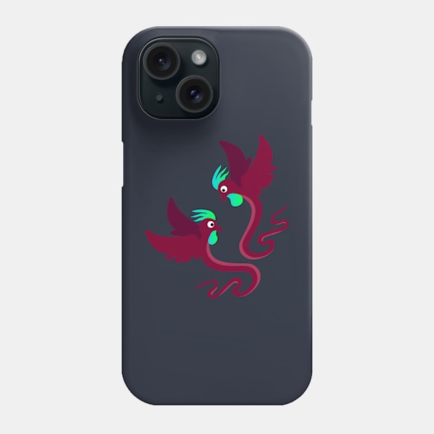 Strange World Snake Birds Fighting Phone Case by RJ-Creative Art