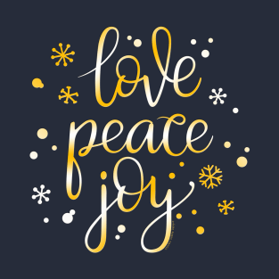 Pretty Holiday Love Peace and Joy Christmas T-Shirt