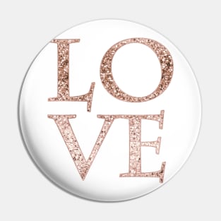 Sparkling rose gold glitter love Pin