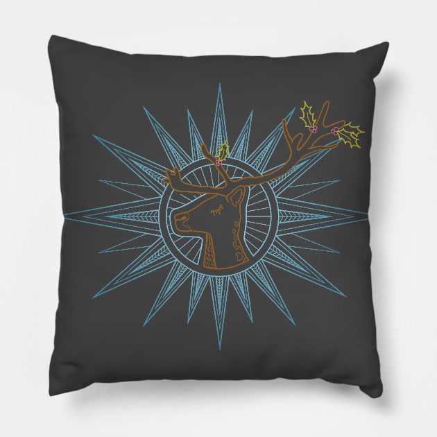 Holiday Reindeer - Color Pillow by theMeticulousWhim