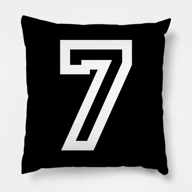 Sports Shirt #7 (white letter) Pillow by One Stop Sports