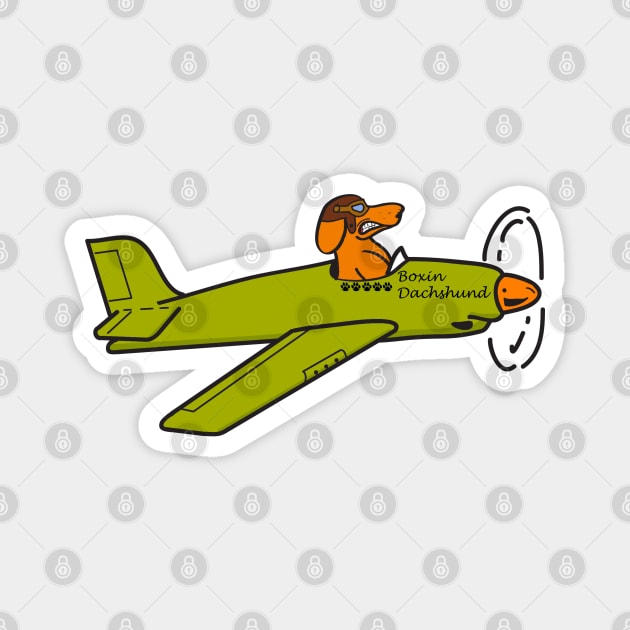 The Boxin Dachshund Flying Ace Magnet by TheBoxinDachshund