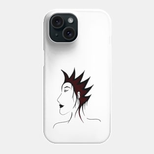 Black and white girl with punk hairstyle Phone Case