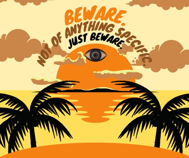 Beware. Not of anything specific. Just Beware. Kids T-Shirt by Battle Bird Productions