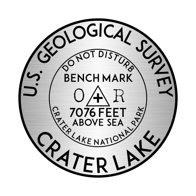 Crater Lake Oregon Bench Mark Benchmark USGS Park by heybert00