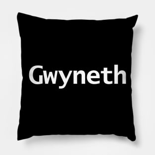 Gwyneth White Text Typography Pillow