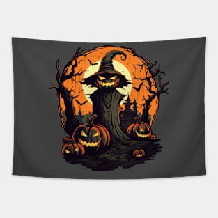 Scary and fun pumpkin head Tapestry