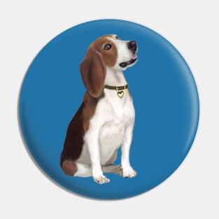 A Beagle (looking up) - Just the Dog Pin