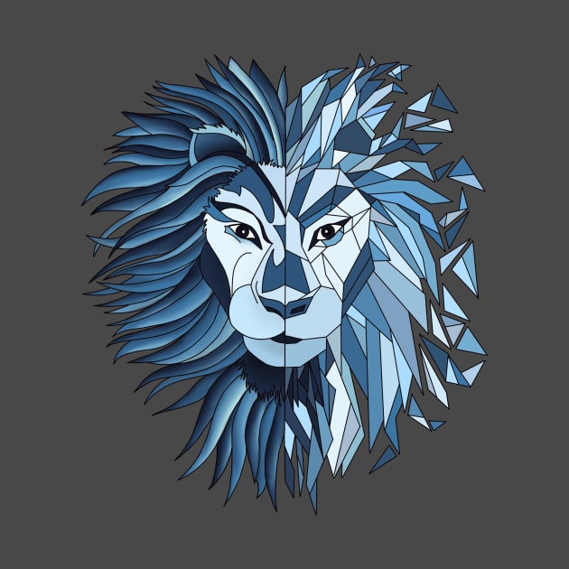 The Dark King - Geometric Lion by paviash
