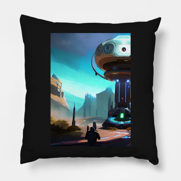 SPACE TELEPORTATION STRUCTURE Pillow by sailorsam1805