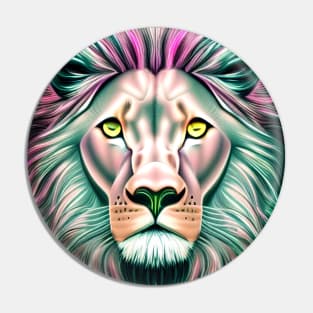 Lion in Pastel Synthwave Pin