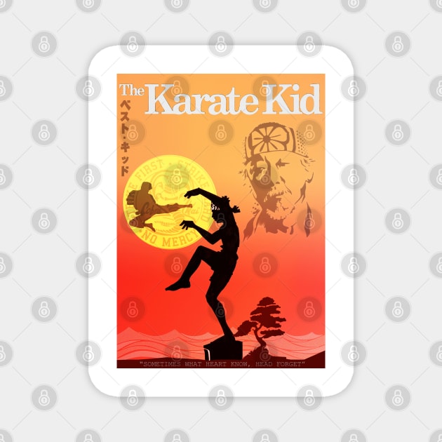 The karate kid minimal art poster Magnet by retromegahero