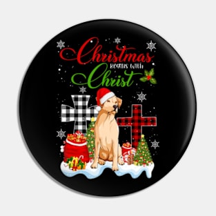 Christmas Begins With Christ Labrador Rettrive Pin