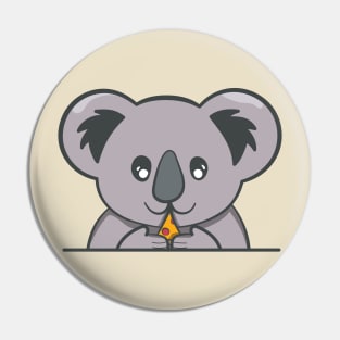 Cute koala pizzaeater Pin