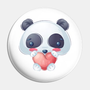 Cute Panda With Love Pin