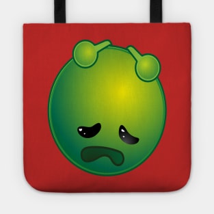 Funny Sad Alien Monster ET Extraterrestrial Martian Green Man Emoji for Women, Men and Kids 4 Tote