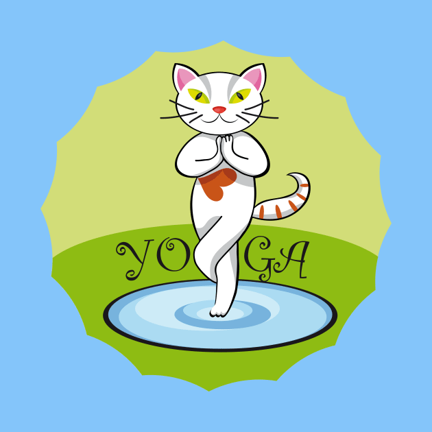 Yoga Cat by Myrarte