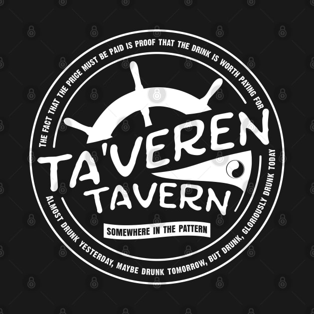 Ta'veren Tavern Logo (white) by Ta'veren Tavern