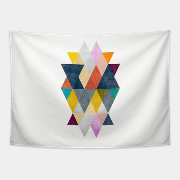 Geometric Triangles Tapestry by Elefunk