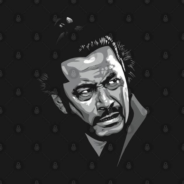 Toshiro Mifune greyscale by @johnnehill