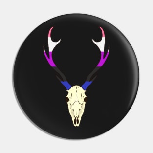 Genderfluid Pride Deer Skull Pin