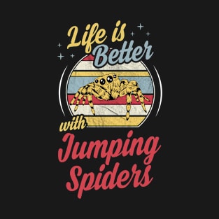 Life Is Better with Jumping Spider Retro Vintage Style T-Shirt